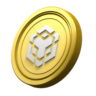 Binance BNB coin decorative element in test prod platform statistics section
