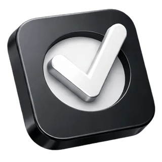 3D checkmark approval icon on test prod about page